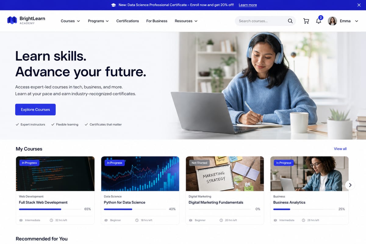 Главная страница BrightPath Academy