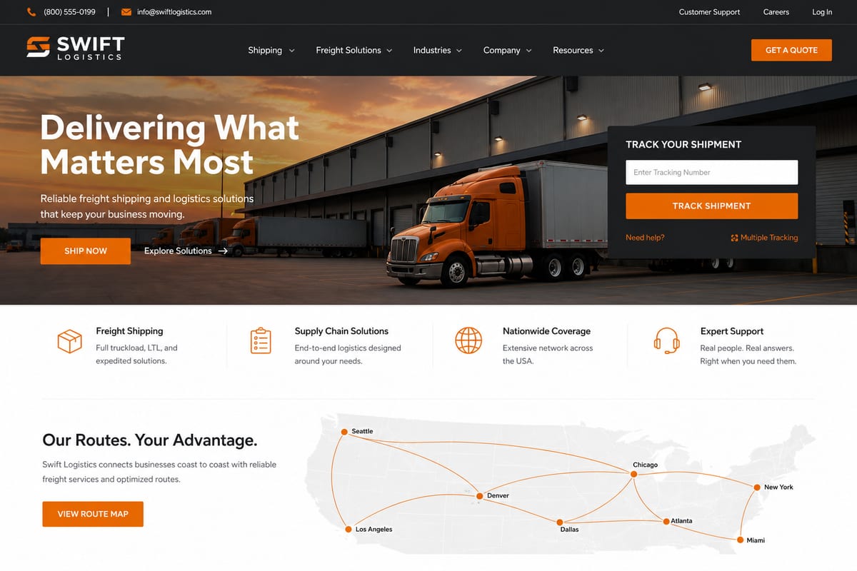Главная страница ClearRoute Logistics